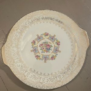 Vanity Fair by Mary Dunbar Cake Serving Set w/22kt Gold, Cake & 5 Dessert Plates